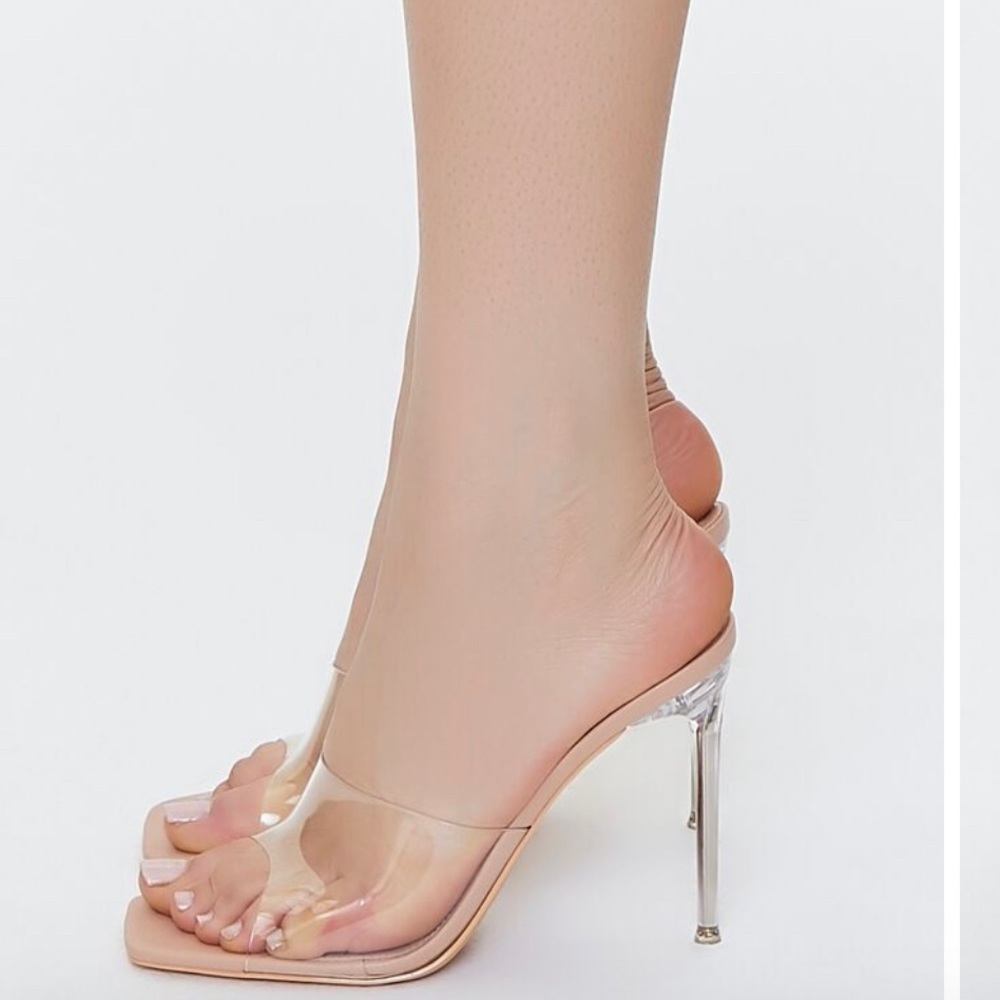 Olivia Lucite Clear open toe Heels